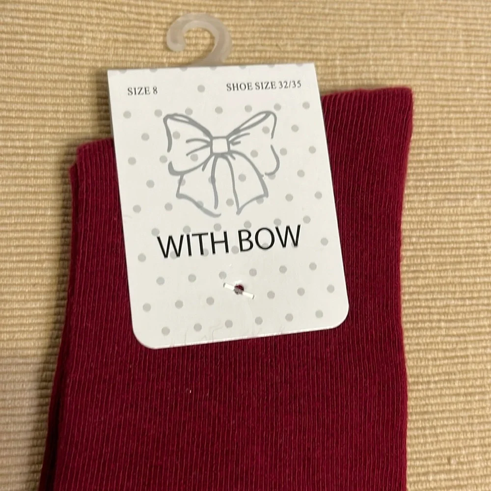 Bow Knee High‎ Stockings Socks Size 8 Shoe Size 32-35/1-4 US.